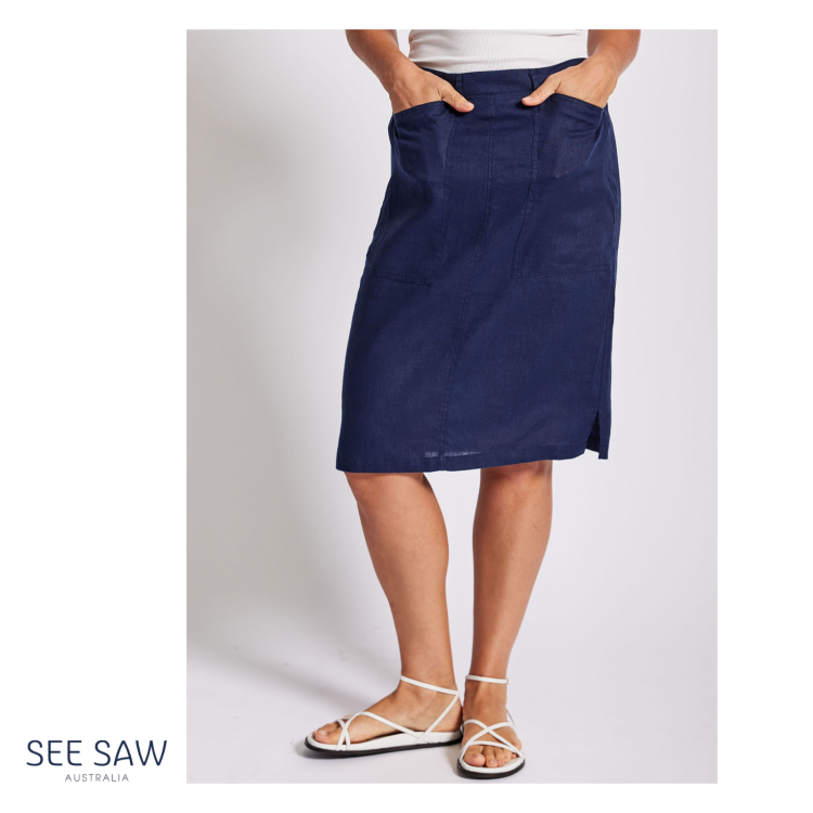 See Saw Linen Skirt
