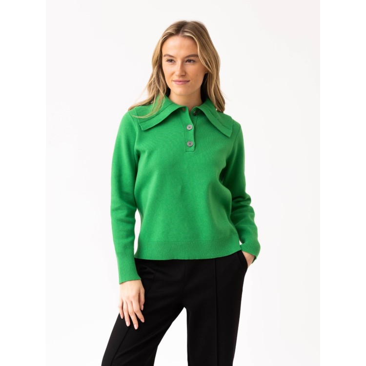 Marble Oversized Collar Jumper – Green