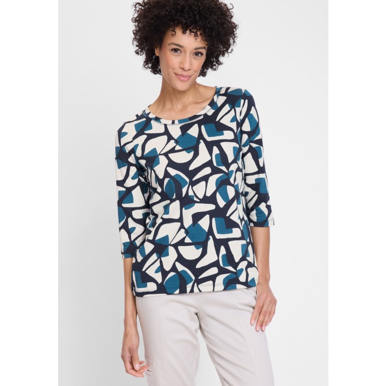 Olsen Round Neck Abstract Print T-Shirt