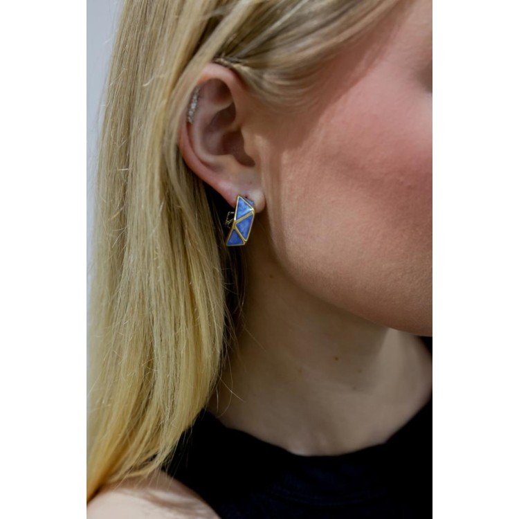Triangular Blue Earrings